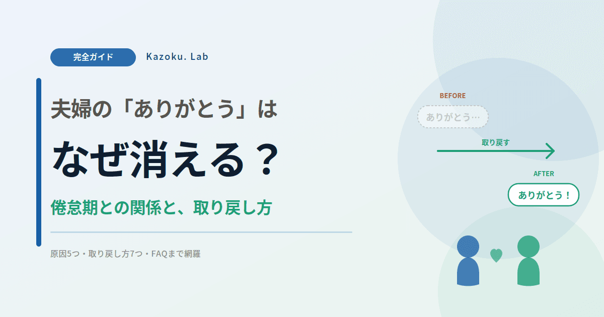 夫婦の「ありがとう」はなぜ消える?倦怠期との関係と、取り戻し方の完全ガイド
